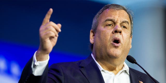 Former New Jersey Gov. Chris Christie speaks during the Republican Jewish Coalition's annual leadership meeting on Nov. 6, 2021, in Las Vegas.