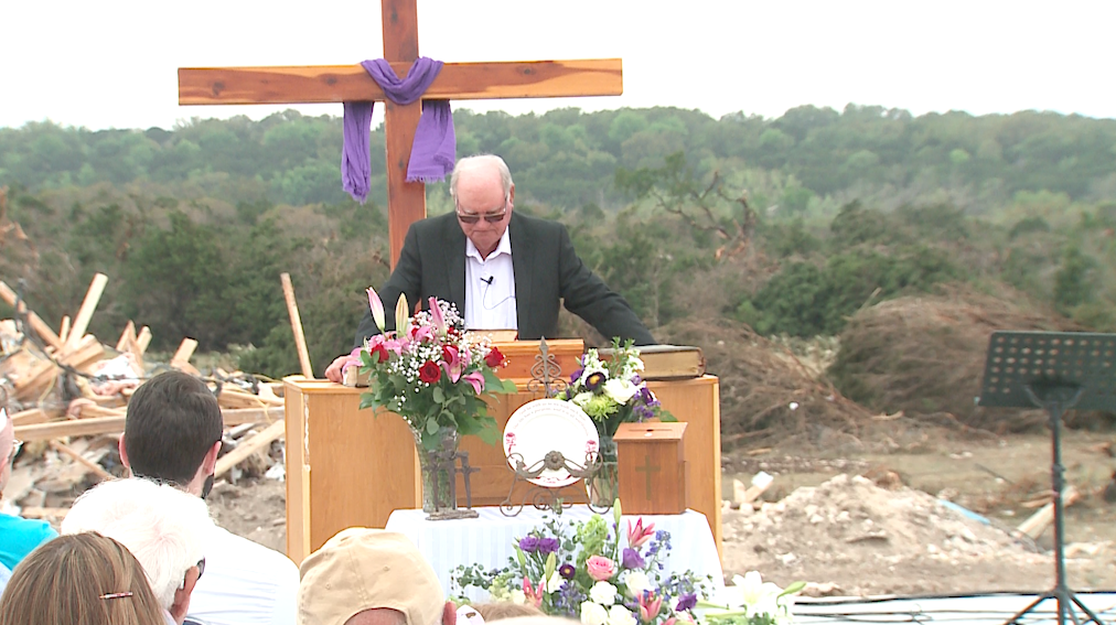 Central Texas church holds Easter sermon surrounded by rubble from tornado