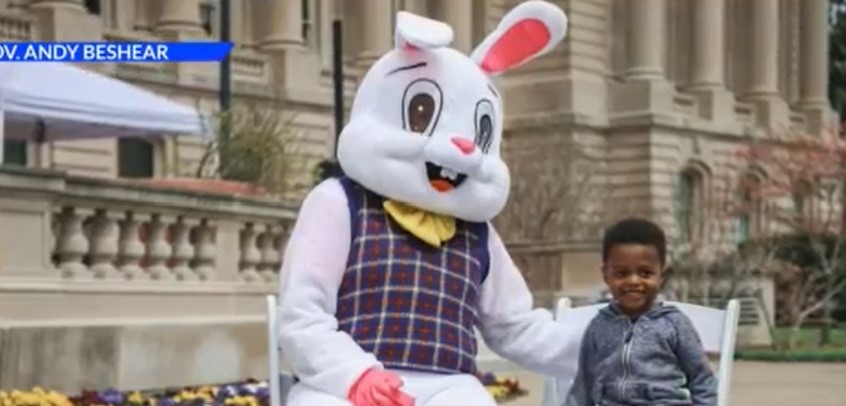 The Easter Bunny joins the fun at the Kentucky capitol