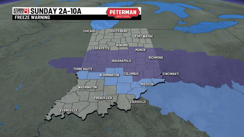 Frosty start Sunday with rain/snow mix tonight