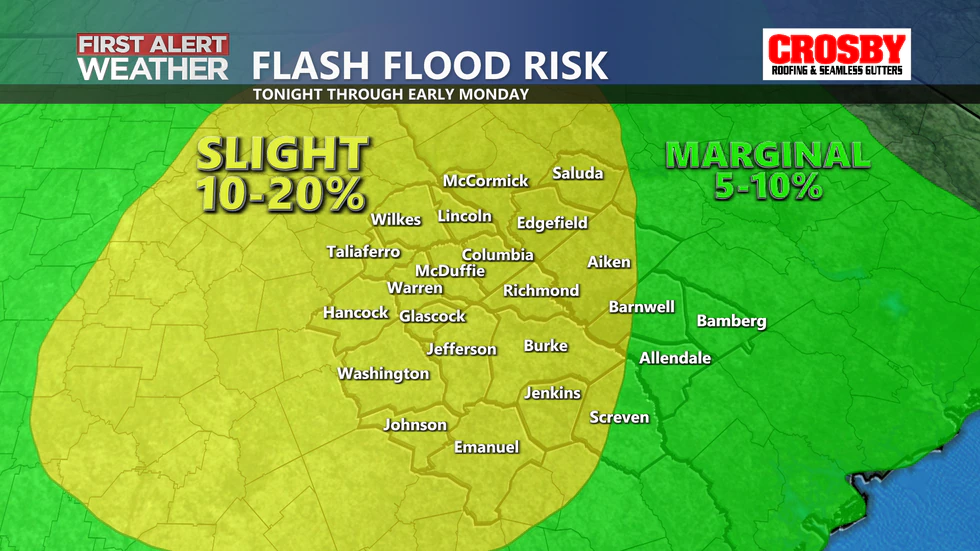 Heavy rain could cause some minor flooding issues in flood prone areas tonight through early...