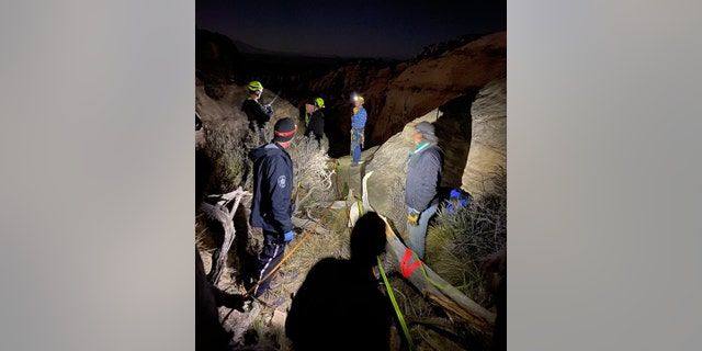 Search and rescuers rappelled down to Lott, but said his condition worsened as he was hoisted out of the canyon. Lott was pronounced dead at the scene.