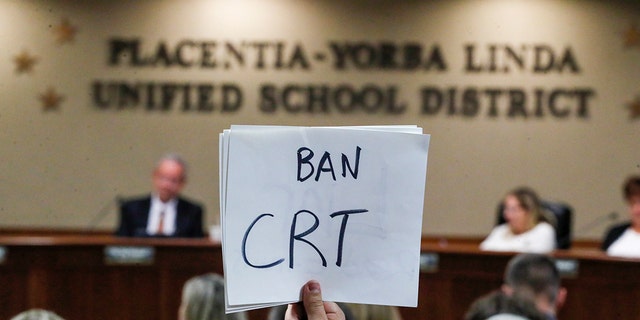 The Placentia Yorba Linda School Board in California discusses a proposed resolution to ban teaching critical race theory in schools.