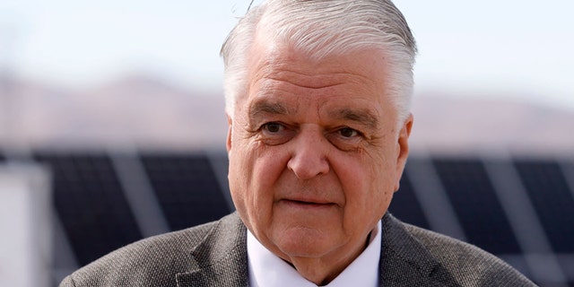 Nevada Gov. Steve Sisolak attends the launch of the 100-megawatt MGM Resorts Mega Solar Array on June 28, 2021 in Dry Lake Valley, Nevada. (Photo by Ethan Miller/Getty Images)
