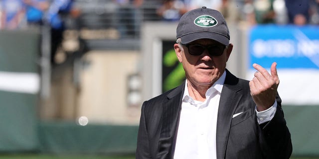 New York Jets owner Woody Johnson follows the action during the Tennessee Titans game at MetLife Stadium on Oct. 3, 2021, in East Rutherford, New Jersey.