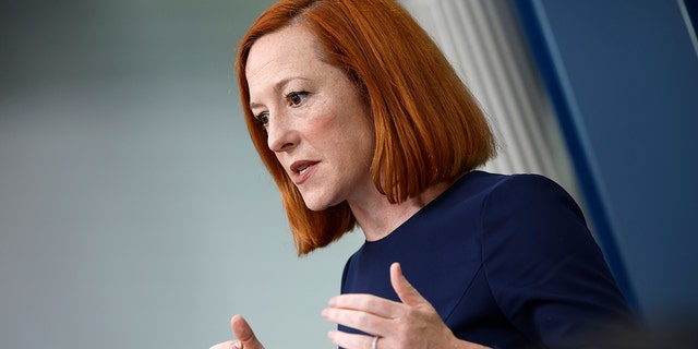 White House Press Secretary Jen Psaki talks to reporters during the daily news conference in the Brady Press Briefing Room at the White House on April 06, 2022 in Washington, DC. Psaki fielded questions about the failure of a COVID-19 funding bill to pass out of the U.S. Senate.