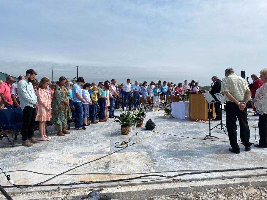 First Cedar Valley Baptist Church in Salado decided to move forward with its Easter ceremony and celebrations today, just a few days after a destructive tornado ripped through its town.
