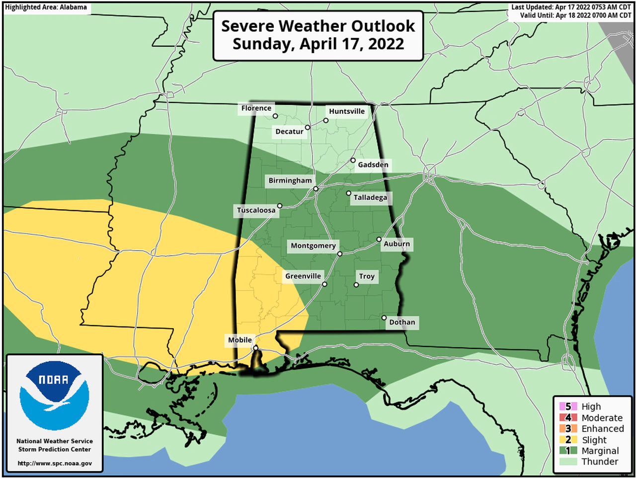 One more day of stormy weather for Alabama