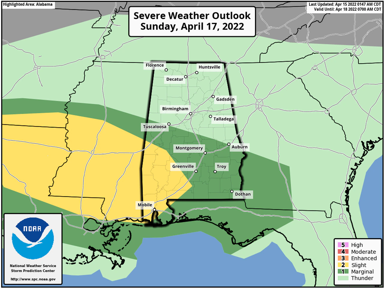 Sunday severe weather outlook