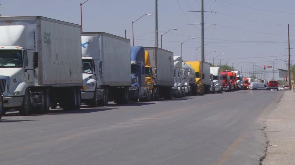 Semi-trucks heading to Arizona from Texas-Mexico border facing backups from increased inspections