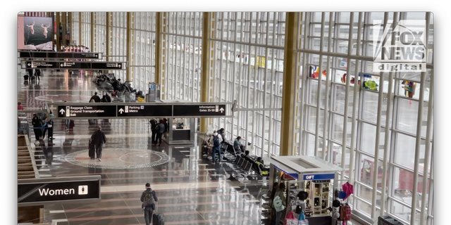 Travelers walk between terminals at Washington National Airport on April 18, 2022. (Fox News Digital/Jon Michael Raasch)