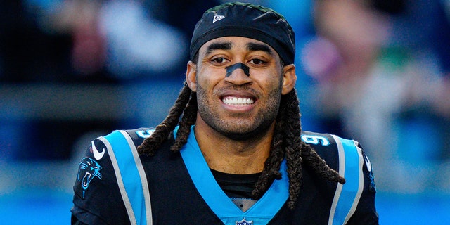 Carolina Panthers cornerback Stephon Gilmore walks off the field after a game against the New England Patriots Nov. 7, 2021, in Charlotte, N.C. 