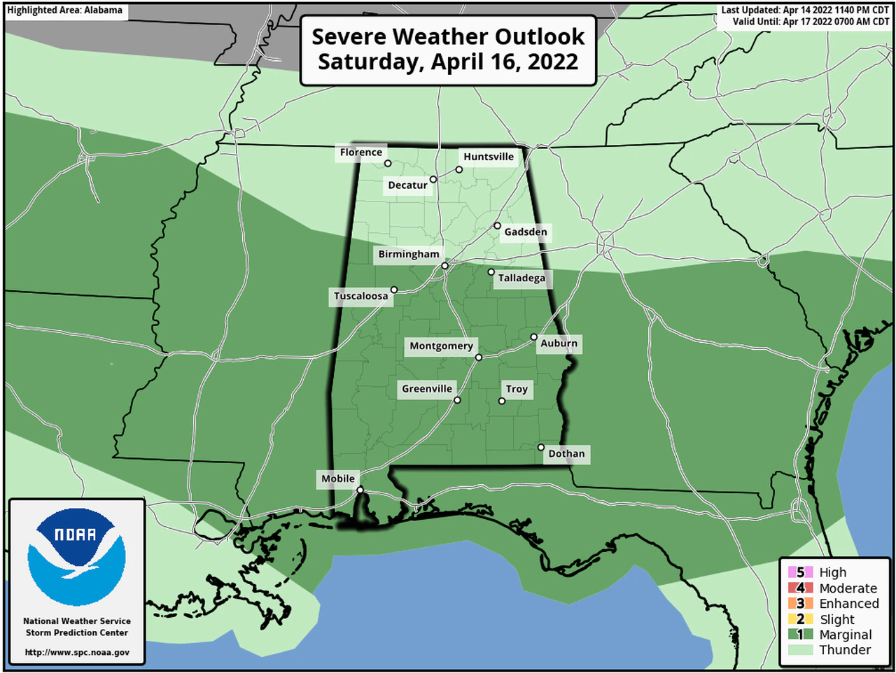 Saturday severe weather outlook