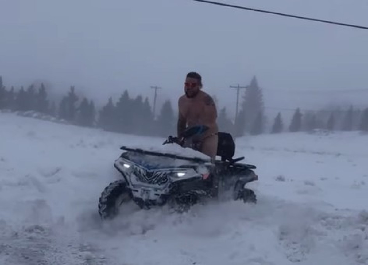 (VIDEO) North Dakota Man Braves The Blizzard Wearing Only A G-String