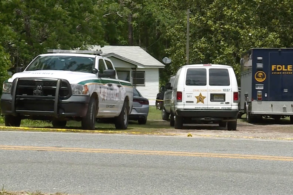 Police respond to the couple's home.