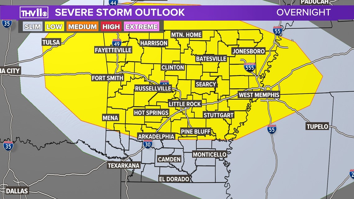 What Arkansans should know as severe weather threat continues overnight for parts of state
