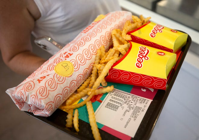 A grinder and fries during the opening day of the  Eegee's restaurant in Gilbert on July 15, 2021.
