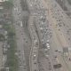 Traffic backup on Southwest Freeway due to three-vehicle crash