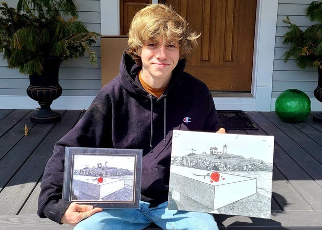 Teen’s artwork of Maine landmark draws raves