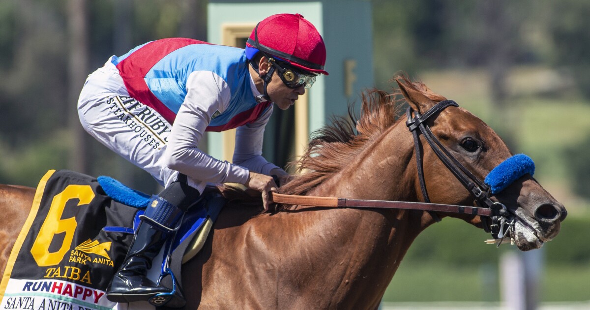 Second-time starter Taiba pulls off shocker with Santa Anita Derby win