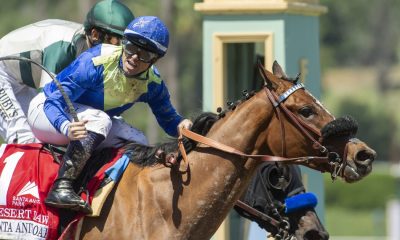 Umberto Rispoli says goodbye to Southern California by winning Santa Anita Oaks