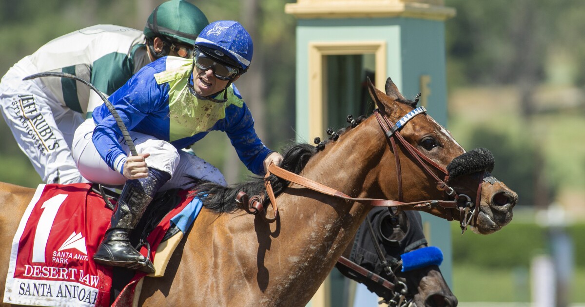 Umberto Rispoli says goodbye to Southern California by winning Santa Anita Oaks