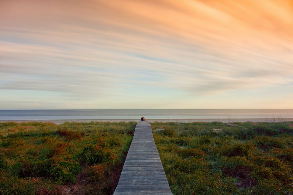 Ocean view with path to ocean. Hilton Head South Carolina .