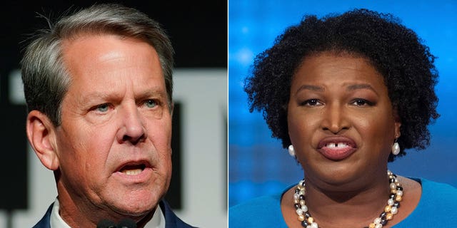 Georgia Gov. Brian Kemp, left, and Democratic challenger, Stacey Abrams. 