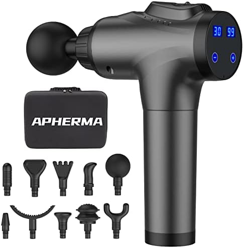 APHERMA Massage Gun, Muscle Massage Gun for Athletes Handheld Deep Tissue Massager Tool 30 Speed Levels 10 Heads, Mothers Day Gifts from Daughter/Son