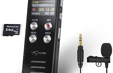 96GB TCTEC Digital Voice Recorder, Voice Activated Recorder with 7000 Hours Recording Capacity, Audio Noise Reduction, Sound Tape Recorder with Playback, Clip-on Mic Dictaphone for Meeting, Lecture