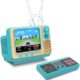 E-MODS GAMING Retro Games Console GV300S Mini TV Style 308 Video Games Player with Handheld Gamepad & AV Output – 3.0 Inch Screen Electronic Games Machine Xmas Gift for Kids Adults (Turquoise)