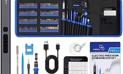 STREBITO Mini Electric Screwdriver, 144-Piece Electric Precision Screwdriver Set Small Power Screwdriver Cordless Rechargeable, Electronic Repair Tool Kit for PC, Computer, Laptop, Phone, RC Drone