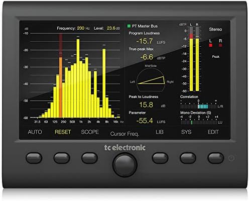 TC Electronic CLARITY M STEREO Stereo Audio Meter with 7″ High Resolution Display and USB Connection for Plug-In Metering