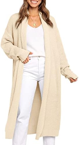 LILLUSORY Women’s Oversized Slouchy Knit Chunky Open Front Sweater Coat with Pockets