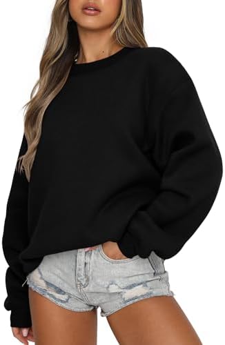 Angerella Womens Long Sleeve Sweatshirts Casual Crew Neck Loose Fit Pullover Hoodie Fleece Fall Tops