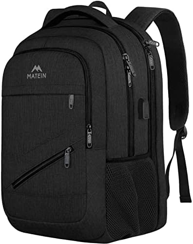 MATEIN Business Travel Backpack, Extra Large TSA Friendly Work Backpack with USB Charging Port and Laptop Compartment,Water Resistant College Backpack for Men Women Fits 17 inch Computer