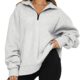 AUTOMET Womens Oversized Half Zip Pullover Long Sleeve Sweatshirt Quarter Zip Hoodie Sweater Teen Girls Fall Y2K Clothes