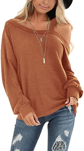 Ezbelle Womens Sweaters Oversized Long Sleeve Cold Shoulder Tops Shirt Tunic Sweatshirt