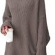 LILLUSORY Womens Turtleneck Oversized Long Batwing Sleeve Fall Sweater 2023 Plus Size Tunic Pullover Ribbed Knit Dresses