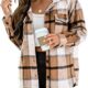 AUTOMET Womens Casual Plaid Shacket Button Down Long Sleeve Shirt