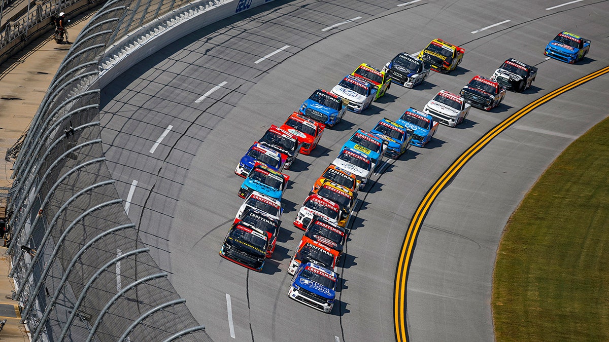 Trucks race down the stretch