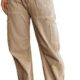 Dokotoo Women 6 Pockets High Waisted Cargo Pants Wide Leg Casual Pants Combat Military Trouser US 4-18