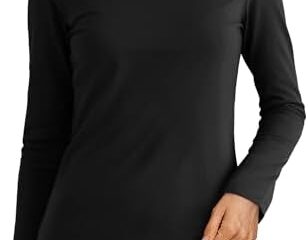 Womens Long Sleeve Turtleneck T-Shirts Mock Neck Underwear Fall Winter Fashion Base Layer Casual Lightweight Soft Tops