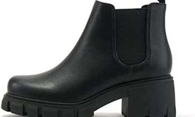 Soda PIONEER ~ Women Lug Sole Mid Heel Chelsea Fashion Ankle Bootie w/Double Elastic Gore