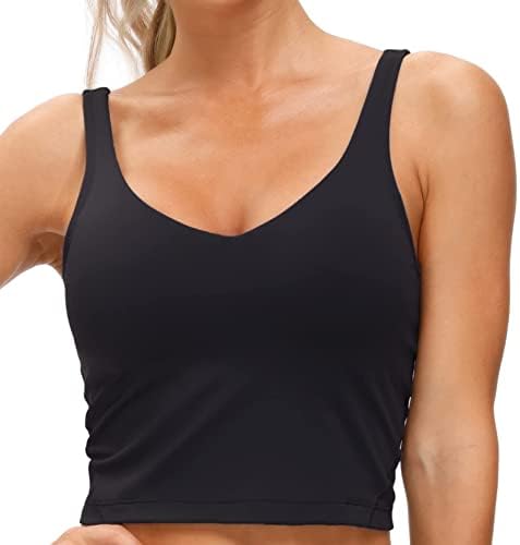 THE GYM PEOPLE Womens’ Sports Bra Longline Wirefree Padded with Medium Support