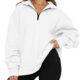 AUTOMET Womens Oversized Half Zip Pullover Long Sleeve Sweatshirt Quarter Zip Hoodie Sweater Teen Girls Fall Y2K Clothes