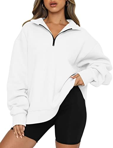 AUTOMET Womens Oversized Half Zip Pullover Long Sleeve Sweatshirt Quarter Zip Hoodie Sweater Teen Girls Fall Y2K Clothes