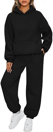 AUTOMET Womens 2 Piece Outfits Lounge Hoodie Sweatsuit Sets Oversized Sweatshirt Baggy Fall Fashion Sweatpants with Pockets