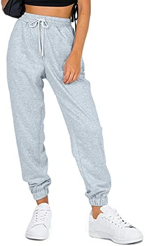 AUTOMET Women’s Cinch Bottom Sweatpants High Waisted Athletic Joggers