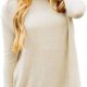 MEROKEETY Women’s Long Sleeve Oversized Crew Neck Solid Color Knit Pullover Sweater Tops